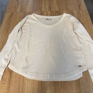 Hollister white Waffle Knit V-Neck Top